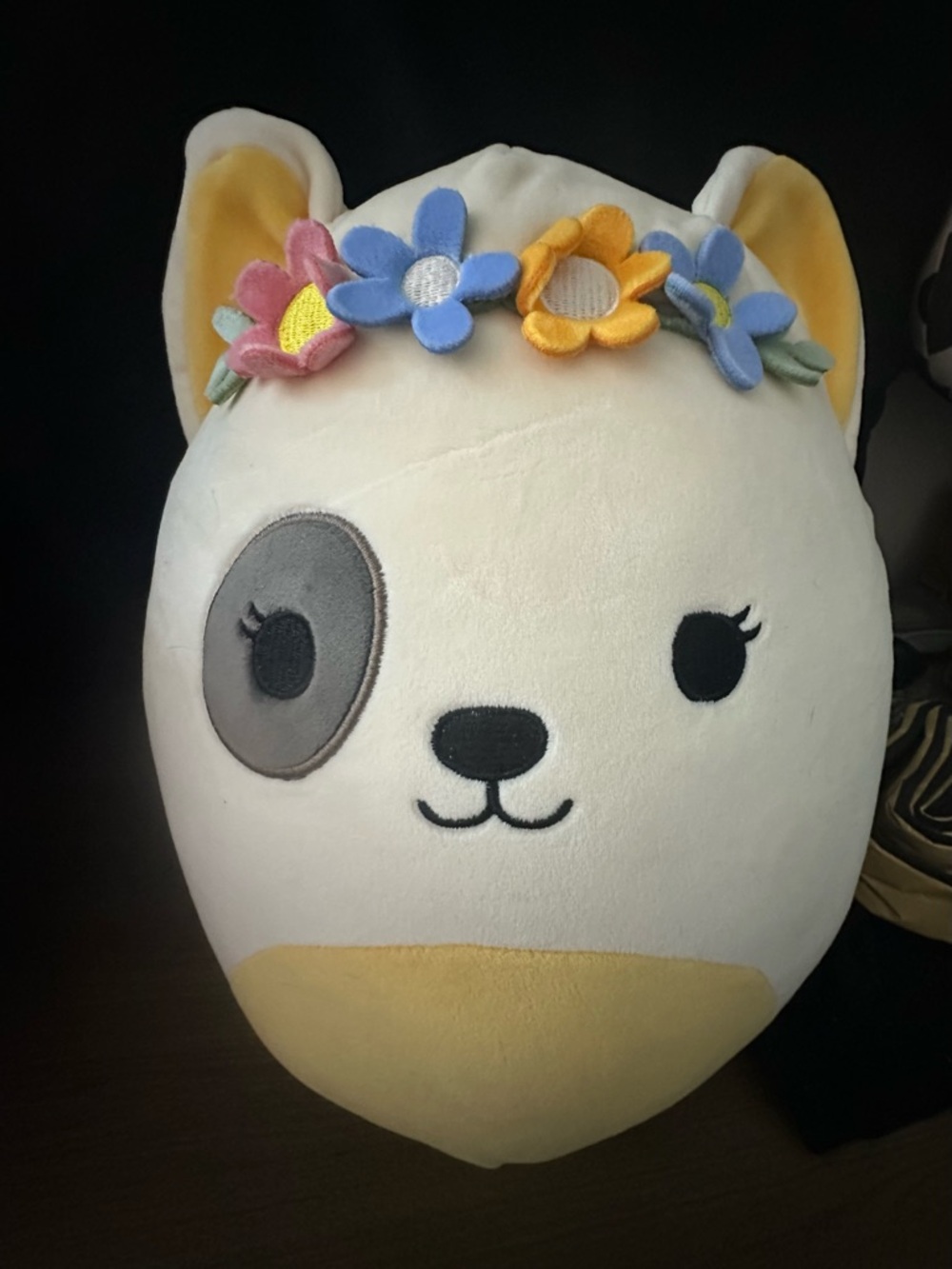 Squishmallows White & Yellow Kitty Rupi with Multicolor Flower Crown